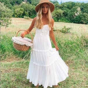 {Arnhem} Lover Sundress Shell White Maxi Dress White